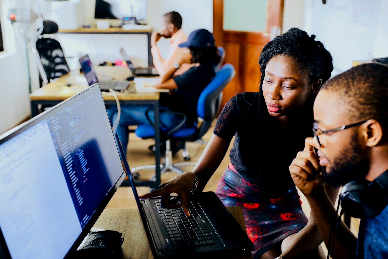 A young technology team building a product together